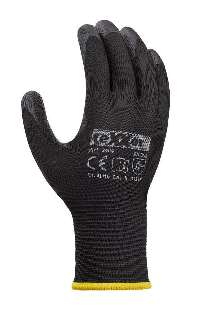 teXXor® Polyester-Strickhandschuhe Polyrethan beschichtet, in Größe 12